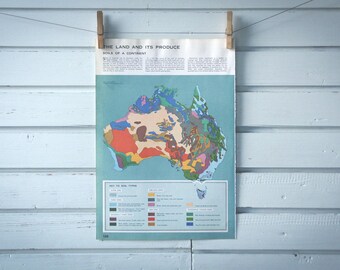 1968 Vintage Soils Map of Australia