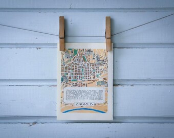 1955 Vintage Zagreb Map