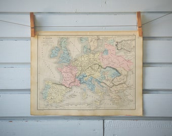 1880 Vintage Map of Europe