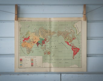 1928 Vintage World Religions Map