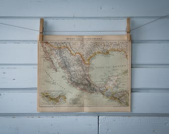 1887 Vintage Mexico Map