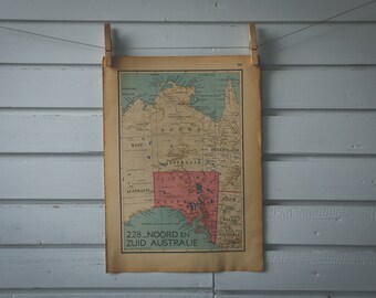 1941 Vintage Central Australia Map