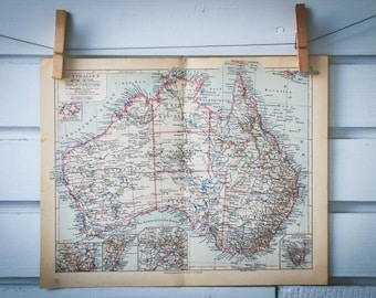 1931 Vintage Map of Australia