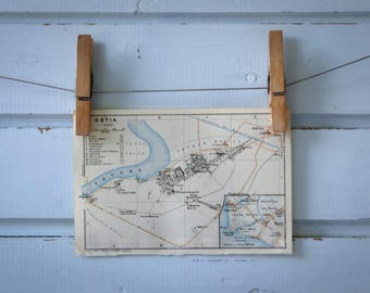 1931 Vintage Ostia Antica Map