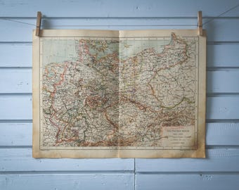 1904 Vintage Map of Germany