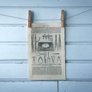 1907 Vintage Technical Drawing Instruments Lithograph Illustration