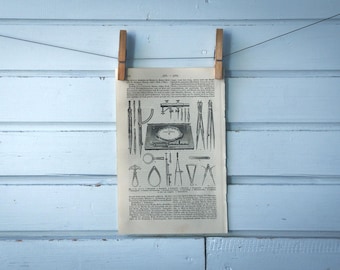 1907 Vintage Technical Drawing Instruments Lithograph Illustration