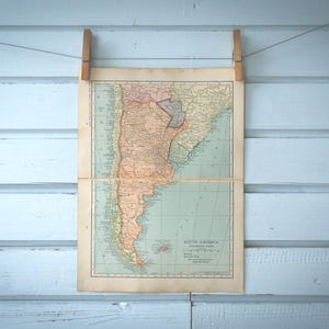 1923 Vintage Karte von Argentinien