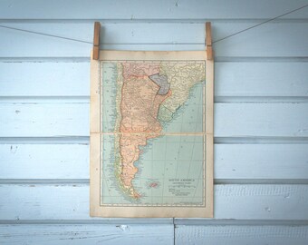 1923 Vintage Map of Argentina