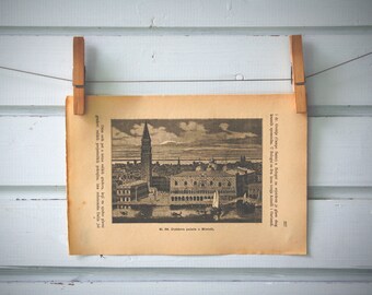 1894 Vintage Venice Lithograph Illustration