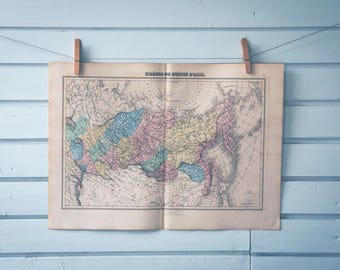 1887 Vintage Map of Siberia