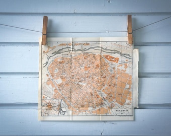 1920 Vintage Map of Valencia