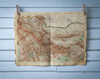 1904 Vintage Central Balkans Map