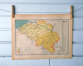 1941 Vintage Belgium Map