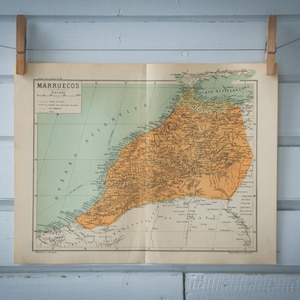 Carte vintage du Maroc 1928