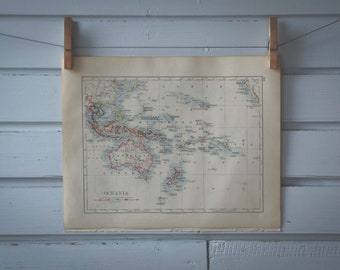 1907 Vintage Oceania Map