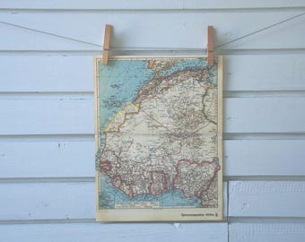 1938 Vintage Map of Northwestern Africa