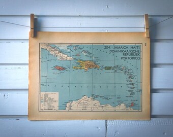 Carte des Antilles vintage 1941