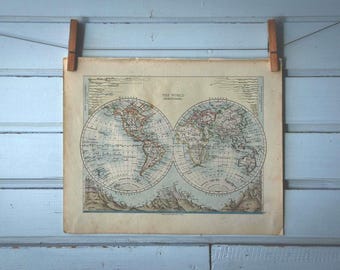 1892 Vintage World Map