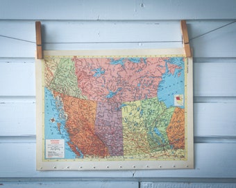 1956 Vintage West Canada Map
