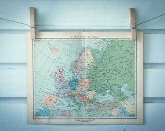 1959 Vintage Map of Europe