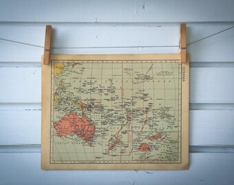 1950 Vintage Oceania Map