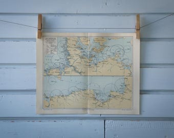 1907 Vintage Map of German Lighthouses