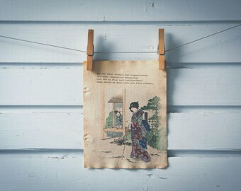 1904 Vintage Asagao Scene Illustration