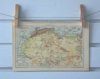 1894 Vintage Map of Sahara