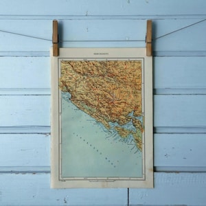 Mapa Triponto da Croácia, Bósnia e Montenegro de 1971