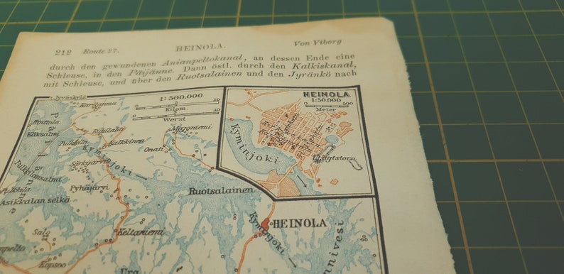 1912 Vintage Heinola & Surroundings Map image 7
