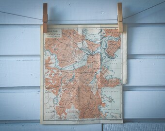1905 Vintage Map of Boston