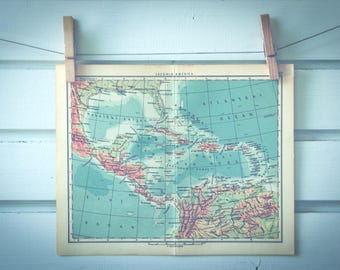 1959 Vintage Central America Map