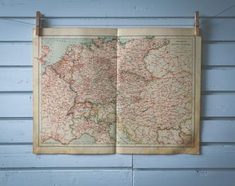 1904 Vintage Traffic Map of Central Europe