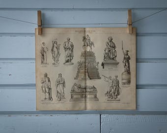 1887 Vintage Modern Era Sculpture Illustration