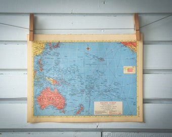 1958 Vintage Oceania Map