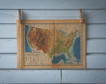 1946 Vintage USA Map