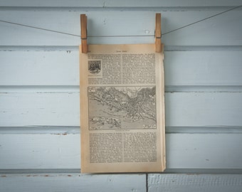 1907 Vintage Map of Rijeka