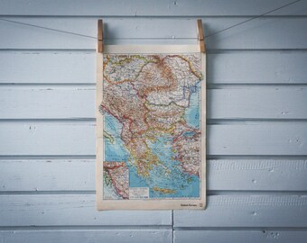 1936 Vintage Map of the Balkans