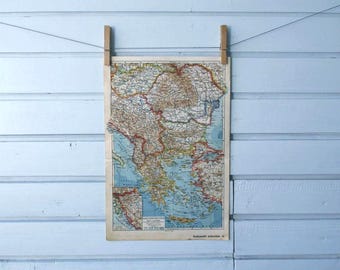 1938 Vintage Map of the Balkans
