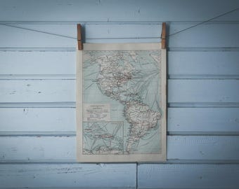 1897 Vintage Traffic Map of the Americas
