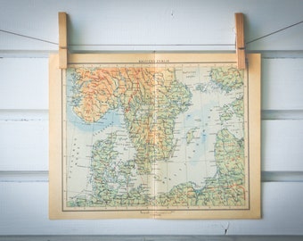 1956 Vintage Map of the Baltics