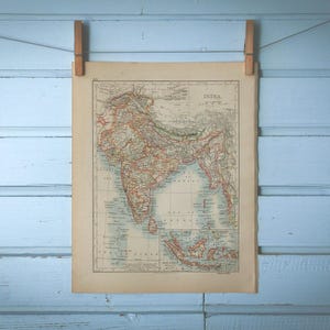 Carte de l'Inde vintage 1895
