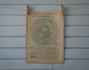 1941 Vintage Map of Arctic