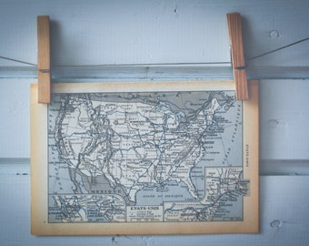 1956 Vintage Map of USA