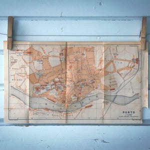 Vintage kaart van Porto uit 1901