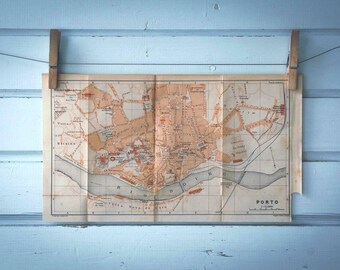1901 Vintage Map of Porto