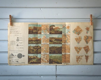 1920s Vintage Introduction to Cartography Atlas page