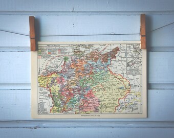 1925 Vintage Map of Germany at Dawn of the Thirty Years' War