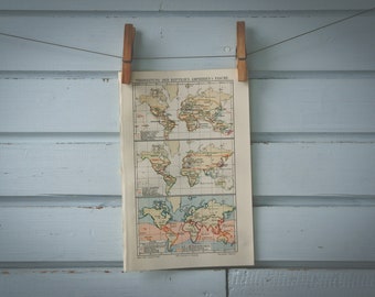 1907 Vintage Reptile, Amphibian & Fish Areals World Map